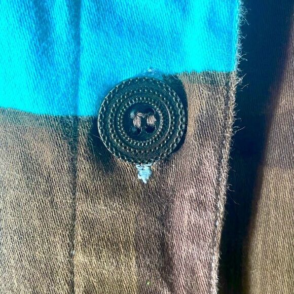 Units vintage 90’s print brown, blue, green & purple jacket L Petite - Picture 5 of 9